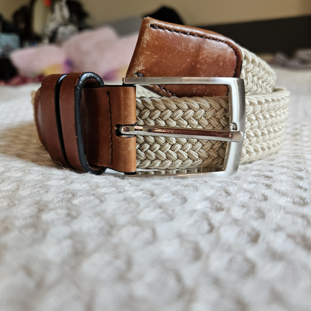 Tan and Brown Woven Belt